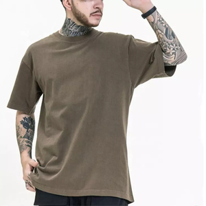 T-shirt da Uomo Oversize in 100% Cotone Stile Streetwear Hip Hop Tinta Unita con Stampa Grafica e Logo Personalizzato Lavaggio Acido Vintage - Product Image 3