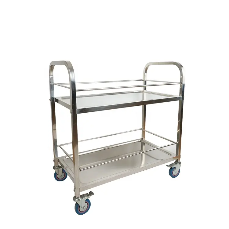 Stainless steel food trolley cart with wheels