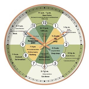 Orologio <span class=keywords><strong>da</strong></span> <span class=keywords><strong>Parete</strong></span> Silenzioso Grande con Design Salutare a Meridiani della Medicina Tradizionale Cinese <span class=keywords><strong>per</strong></span> Saloni di Bellezza - Orologio a <span class=keywords><strong>Parete</strong></span> Bagua - Product Image 1