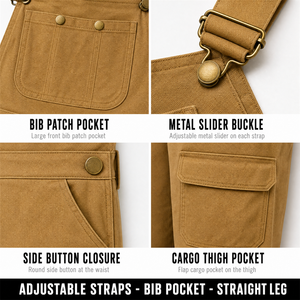 Salopette da <span class=keywords><strong>Lavoro</strong></span> da Uomo in Tela con Bretelle Regolabili, Tasche Multiple, Gamba Dritta, per Carpentieri e Operai Edili - Product Image 4