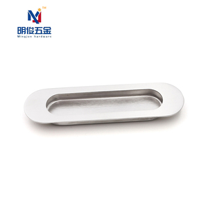Tirador de puerta de bolsillo ovalado de 120MM, tirador de acero inoxidable satinado cepillado, puerta corredera empotrada oculta, cocina y dormitorio - Product Image 1
