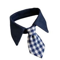 Bavoir à carreaux pour animaux de compagnie de style coréen et japonais, nœud papillon en dentelle, accessoires pour chiens en coton, toutes saisons, Zhejiang WB26