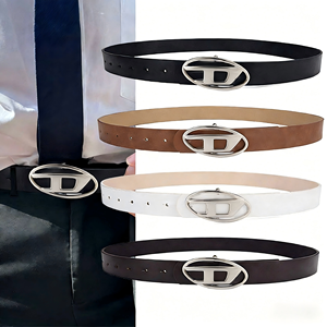Ceinture en alliage de style coréen, nouvelle arrivée, pour hommes et femmes, haut de gamme, polyvalente, grande boucle en D, lettre Y2K, jeans d'été, ceinture de niche - Product Image 2