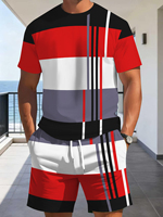 T-shirt décontracté pour homme à manches courtes, col rond, imprimé numérique 3D, coupe ample, en polyester