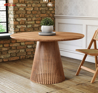 Tables et chaises de salle à manger rondes en bois massif de taille personnalisable au design moderne, meubles de salle à manger pour l'entrée