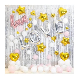 Decorazione per sfondo di festa Tinsel metallizzato Laser oro rosa opaco <span class=keywords><strong>arcobaleno</strong></span> verde lamina rosa frangia tenda pioggia - Product Image 4