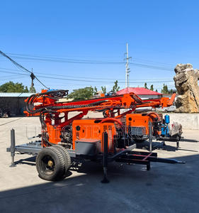 UNIQUE prix d'usine haute performance 150m type de roue plate-forme de forage de puits d'eau à moteur diesel avec mèche en alliage et opération facile - Product Image 4