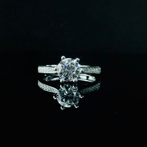 Bague en moissanite pour femme Xingyue 925 argent fin, bijoux fins, 1 carat, clarté VVS, forme ronde - Product Image 4