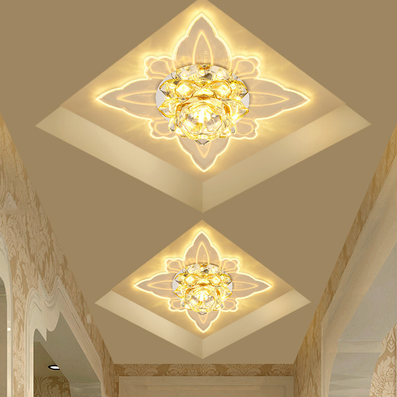 Crystal LED Modern Chandelier Ceiling Light Fixture Aisle Hallway Pendant Lamp