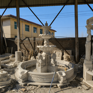 <span class=keywords><strong>Fuente</strong></span> de Agua de Mármol Blanco con Estatuas de Pegaso Talladas a Mano y Pecera Redonda para Proyectos de Jardines de Villas - Product Image 3