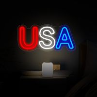 Enseigne néon LED USA, décoration murale, intensité réglable, alimentation CA, couleurs personnalisables, étanche IP65, pour maison, entreprise, bureau, mariage, taxi, voiture