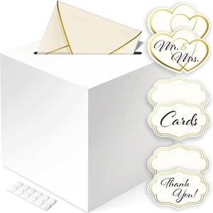 Party Gift Card <b>Box</b> - <b>White</b> <b>Box</b>, suitable for wedding banquets, birthday parties, and can be customized according to needs - Product Image 1