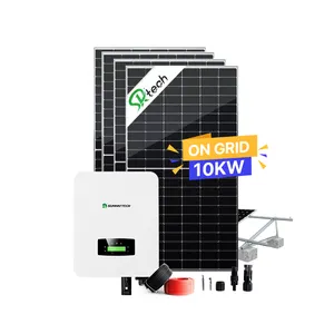 نظام طاقة شمسية منزلي للتعادل بنظام شبكة طاقة على شبكة 10 كيلو وات ثلاثي الطور للاستخدام السكني