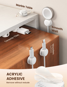 Lamicall STRK05 ODM - <span class=keywords><strong>Clips</strong></span> Multiusos para Cables, 6 Unidades, Organizador de Cables con Resorte, Soporte para Cables, Gestión de Cables para Escritorio, PC, Coche, Pared, Mesa - Product Image 3