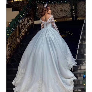 <span class=keywords><strong>Taglie</strong></span> <span class=keywords><strong>forti</strong></span> elegante abito da sposa abito da sposa <span class=keywords><strong>di</strong></span> alta qualità nuova moda all'ingrosso sposa pizzo manica lunga personalizzata abito da sposa - Product Image 4