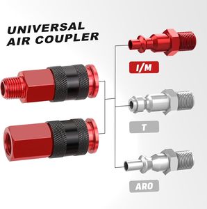 ชุดปลั๊กต่ออากาศ 36 ชิ้น ขนาด 1/4 นิ้ว NPT สำหรับงานหนัก อุปกรณ์อุตสาหกรรม เชื่อมต่อเร็ว สำหรับเครื่องอัดอากาศ เครื่องมือลม และอะไหล่ - Product Image 3