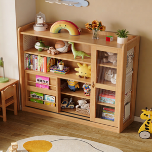 Bibliothèque moderne en bois avec 6 étagères, meuble de rangement pour salon, design scandinave - Product Image 1