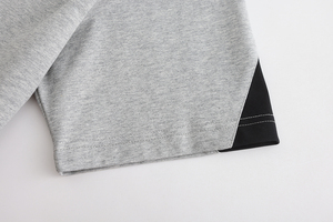 เสื้อยืดคอกลมแขนสั้นมีสไตล์เรียบง่ายชุดลำลองสีบล็อกสีชุดออกกำลังกายสบายๆผ้าถัก - Product Image 6