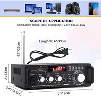 Mini amplificateur HiFi domestique BT-298A 40W+40W 12V/220V avec lecteur de carte, radio et karaoké