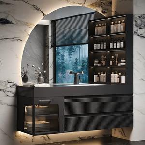 <span class=keywords><strong>Meuble</strong></span> moderne et minimaliste <span class=keywords><strong>de</strong></span> <span class=keywords><strong>salle</strong></span> <span class=keywords><strong>de</strong></span> <span class=keywords><strong>bain</strong></span> en chêne Ensemble <span class=keywords><strong>de</strong></span> lavabos à LED <span class=keywords><strong>Pierre</strong></span> frittée <span class=keywords><strong>Meuble</strong></span> latéral incurvé pour <span class=keywords><strong>salle</strong></span> <span class=keywords><strong>de</strong></span> <span class=keywords><strong>bain</strong></span> - Product Image 2