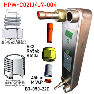 Kits de condenseur et d'évaporateur en acier inoxydable de 18 000 kcal compatibles avec les compresseurs de 6 à 8 CV utilisés dans les chauffe-eau à <span class=keywords><strong>pompe</strong></span> à <span class=keywords><strong>chaleur</strong></span> de 72 000 BTU/21 kW - Product Image 2