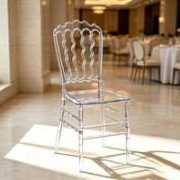 Chaise en acrylique transparente empilable pour usage commercial et domestique, chaise en acrylique cristal pour banquet, décoration de réception d'hôtel