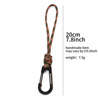 Lanière porte-clés portable tressée à la main à sept brins, anti-perte, avec crochet de fixation rapide multifonctionnel pour camping et randonnée
