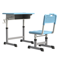 Ensemble de table et de chaise d'école en plastique à un siège de conception moderne pour l'école primaire et secondaire
