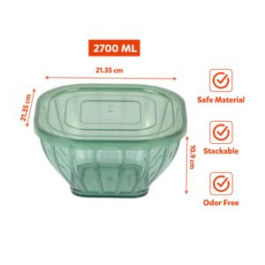 2700ML Stackable Square Food Storage Box Flip Top Lid PP Food Grade Eco-Friendly Dishwasher Safe Fresh Keeping <b>Container</b> Kitchen - Product Image 4