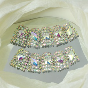 Uñas acrílicas artesanales al por mayor, uñas postizas acrílicas de cobertura completa con forma de pico de pato, diseño completo con diamantes de imitación, personalizables. - Product Image 2