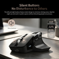 Mouse Nirkabel Ergonomis Layar OLED Senyap dengan Pengisian Ulang Daya, 8000DPI, Tiga Mode, Mouse BT untuk Kantor PAW3220
