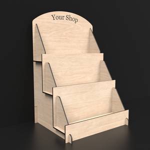3-Tier Thẻ quà tặng Rack hiển thị Laser Cut svg tập tin cho cửa hàng hoặc truy cập sử dụng - Product Image 4