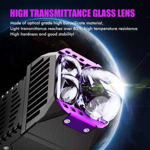 Chenlang 1,6 Zoll mit drei Laser-Abblend-/Fernlichtstrahlern, 150W/90W, superhelle Nachrüstlampen, flache Bi-LED-Projektorlinse für Auto und Motorrad - Product Image 5