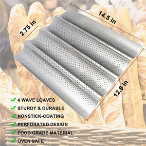 Plateau en <span class=keywords><strong>aluminium</strong></span> antiadhésif Bandeja De Horno Perforada Para Malla Aluminio Bread Waves French Pan - Product Image 4