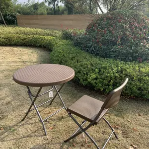 Mobilier de jardin extérieur, Table de pique-nique, banc en acier thermoplastique, ensemble Table et chaise de pique-nique de Restaurant