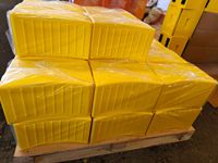 Cales de roue jaunes en PU de 15 tonnes, robustes, résistantes aux hautes températures, blocs de sécurité pour véhicules, pour semi-remorques, remorques et camping-cars