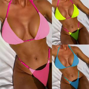 PASUXI-Bikini brasileño con Tanga para mujer, traje de baño de estilo vendaje, conjunto de Micro Bikini, ropa de playa Sexy para verano - Product Image 2