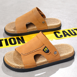 Sandales de plage pour hommes, mode estivale, à double bride et à enfiler, avec semelle extérieure en <span class=keywords><strong>cuir</strong></span> spatial mat et EVA - Product Image 6