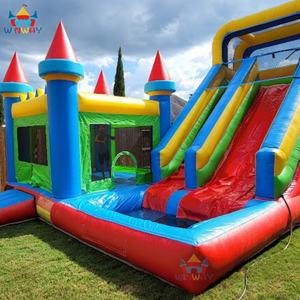 Château gonflable commercial en PVC avec toboggan et piscine, taille 5x6m, installation facile pour les fêtes - Product Image 4