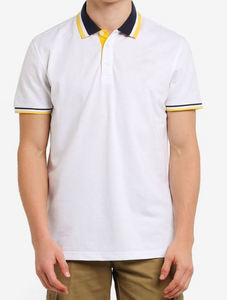 เสื้อกอล์ฟผู้ชายป้องกันการหดตัวแขนสั้นลายทางเสื้อยืดพอดีตัวปกติเสื้อกอล์ฟผ้าเจอร์ซีย์ - Product Image 5