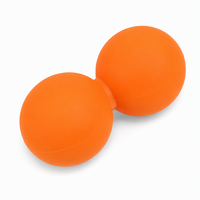 Balle de massage double en silicone écologique avec logo personnalisé 125x65mm, rouleau de libération myofasciale portable en forme d'arachide pour la physiothérapie