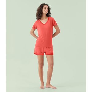 Ensemble de pyjama en viscose de bambou pour femmes, manches courtes, vêtements de nuit, taille plus, S-4X, pyjama d'été rafraîchissant - Product Image 1