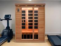 Sauna de Infrarrojos Lejanos de Madera de Hemlock para 3 Personas, Modelo SS-300M, 220-240V, Bajo EMF, Ecológica, para Uso en Interiores