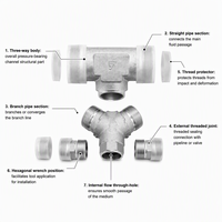Raccord croisé 4 voies pour ligne de fluide hydraulique, raccord de tube hydraulique K06SCFX DIN 2353, connecteur en acier inoxydable