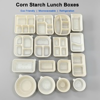 Boîte à lunch jetable à un seul compartiment d'amidon de maïs biodégradable de 750 ml pour conteneur d'aliments à emporter