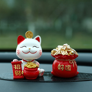 Cute Lucky Cat <b>Car</b> <b>Ornament</b> Resin 2023 New <b>Car</b> Interior Decoration Console Desktop Goddess Style Cartoon - Product Image 4