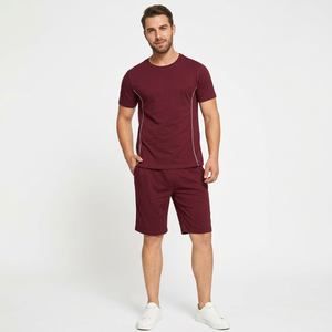 Conjunto Deportivo de Camiseta y Pantalones Cortos de Algodón para Hombre, Secado Rápido, Informal, para Fitness, Verano, Talla Grande, Estilo Jogger - Product Image 1