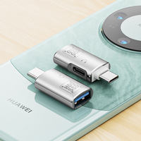 Adaptador OTG USB Tipo C 2 en 1 Portátil con Conector de Audio USB-C para Teléfono Inteligente Android IOS 15 Pro Max