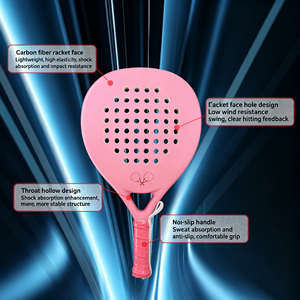 Raquette de padel en fibre de verre personnalisée OEM ODM avec noyau en mousse élastique, forme hybride, finition brillante pour hommes et femmes, contrôle maximal. - Product Image 3