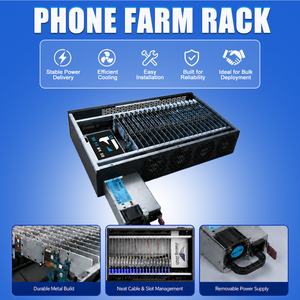 For 20 Port Phone Farm <b>Box</b> Integrated Chassis with Cooling Fan LAN Hub 128G <b>Memory</b> for TikTok YouTube Automation - Product Image 2